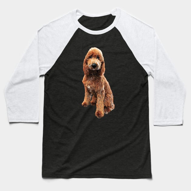 Goldendoodle Golden Doodle Cute Puppy Dog Baseball T-Shirt by ElegantCat